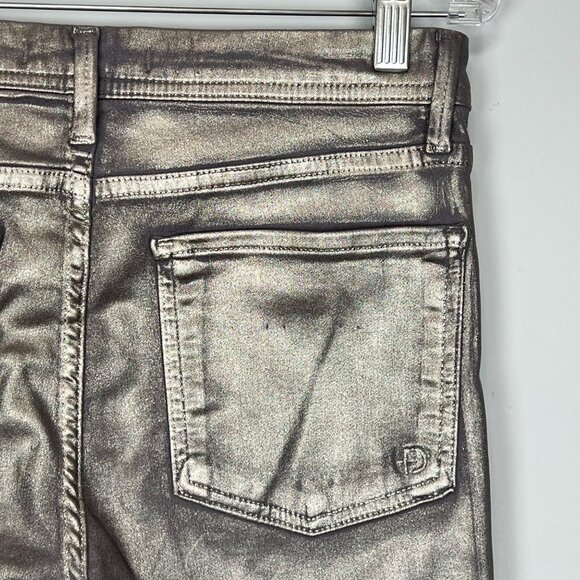 Fidelity Denim Womens Sola Mid Rise Skinny Ankle Jeans Gunmetal Foil size 30 - Picture 8 of 14